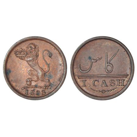 Madras Presidency, Soho mint, copper proof cash, AD 1803, Stevens EIC 5.149, PR 213, 0.66g