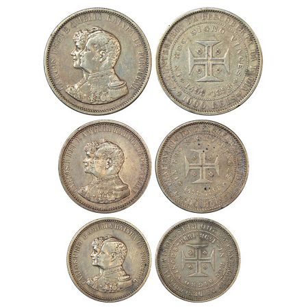Portugal, Carlos I (1889-1908 AD), set of 3 silver coins, 1898. Sub: 400th Anniversary of 