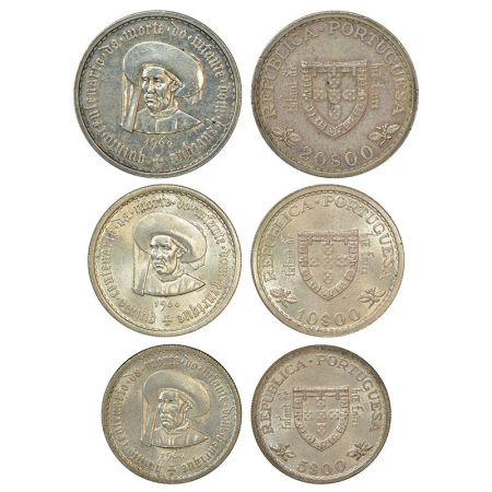 Portugal, silver coins (3), 1960, 1x 20 escudos, KM 589, 20.96g, 1x 10 escudos, KM 588, 12