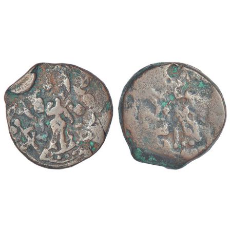 Mathura, post-Mauryan monarchical coinage of 'Mitra' kings - arsenical bronze coin of Brah