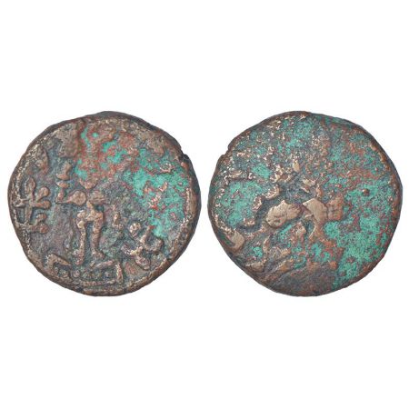 Mathura, post-Mauryan monarchical coinage of 'Datta' kings - bronze coin of Ramadatta (c.5