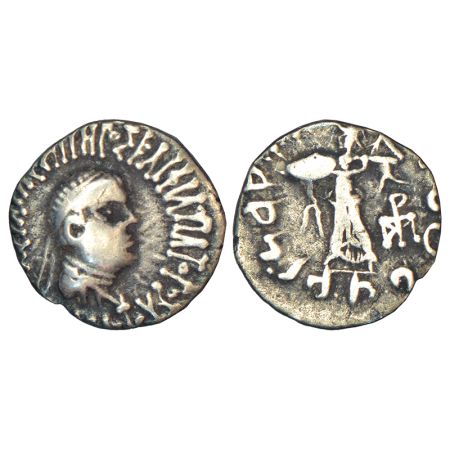 Indo-Greeks - silver drachm of Apollodotos II (c.85-65 BC), BN serie 2D, 2.20g. Obv: Diade