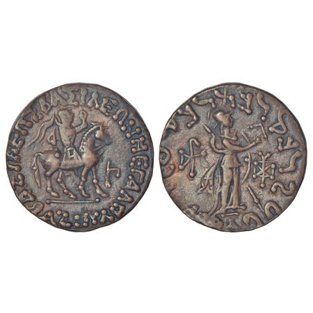 Indo-Scythians - base silver tetradrachm of Azes (c.45-20 BC), ISCH issue 99, 7.14g. Obv: 