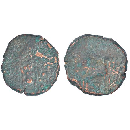 Post-Mauryan tribal republics, Yaudheyas or Kunindas - copper coin struck in the name of '