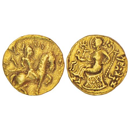 Gupta Empire - gold dinar of Chandra Gupta II (c.375-415 AD), 'Horseman' type, Altekar Cla
