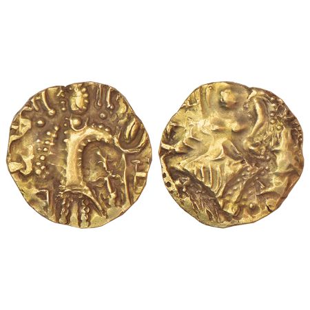 Kidarite Huns in Kashmir - base gold dinar in the name of 'Narendra', (c.400-500 AD), 7.87