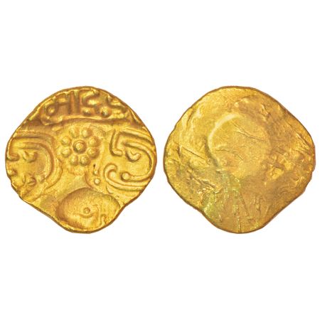Yadavas of Devagiri, gold punch marked Asu or Padma tanka of Mahadeva (1261-1270 AD), simi