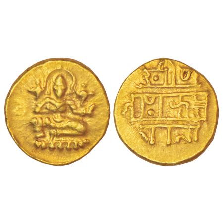 Vijayanagar Kingdom, Tuluva dynasty, gold ½ pagoda of Krishna Devaraya (1509-1530 AD), Gir