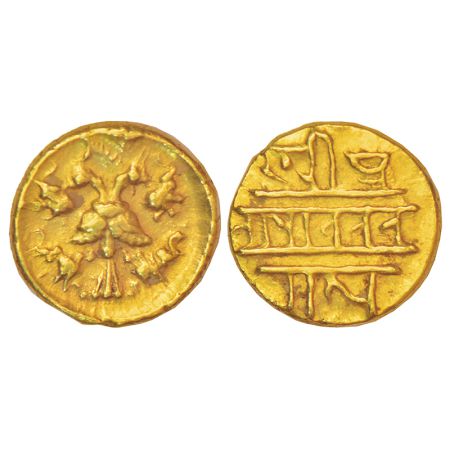 Vijayanagar Kingdom, Tuluva dynasty, gold ½ pagoda of Achyutaraya (1529-1542 AD), MCSI-I 6