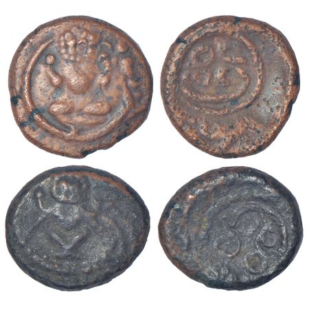 Nayakas of Madurai - anonymous copper cash coins, 'Sri Veera' type, (c.1600-1700 AD). Obv: