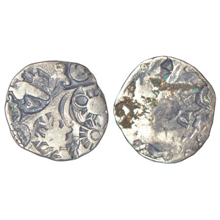 Imperial Magadhan silver punch-marked Karshapana coin (c.400-350 BC), GH series III, no. 3