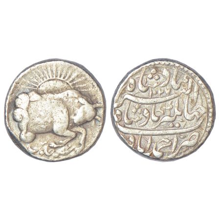 Jahangir (1605-1627 AD), silver zodiacal rupee, 'Taurus' Sign, Ahmadabad mint, AH 1027/RY 