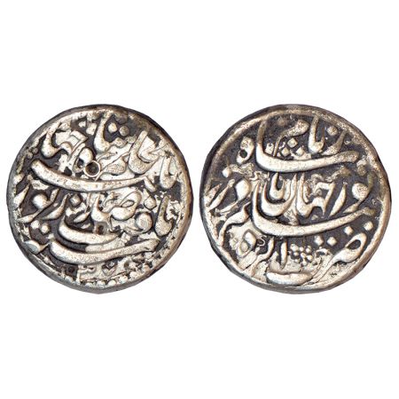 Jahangir with the name of Noor Jahan (1623-1627 AD), silver rupee, Agra mint, AH 1037/RY 2