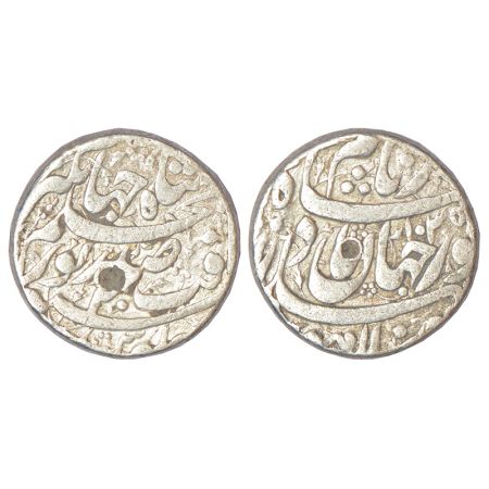 Jahangir with the name of Noor Jahan (1623-1627 AD), silver rupee, Lahore mint, 'Sad Zewar