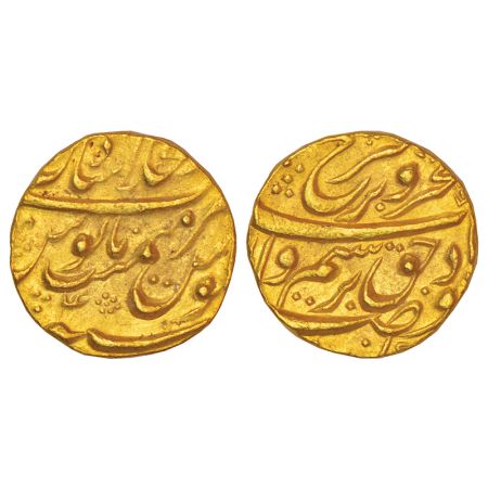 Farrukhsiyar (1713-1719 AD), gold mohur, Dar ul-Khilafat Shahjahanabad mint, RY 4, KM 390.