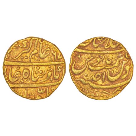 Alamgir II (1754-1759 AD), gold mohur, Dar ul-Khilafat Shahjahanabad mint, AH 1167/RY Ahd,