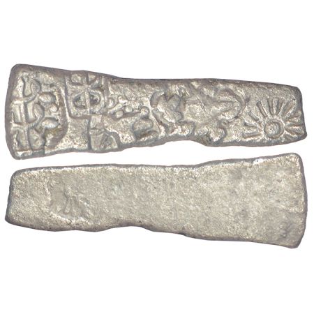 Imperial Magadhan silver punch-marked Karshapana coin (c.370-320 BC), GH series Vb, no. 51