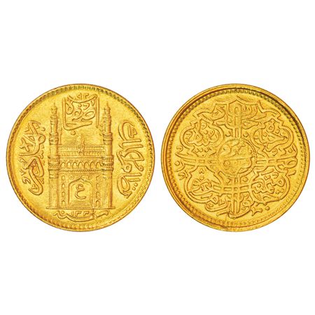 Hyderabad, Mir Usman Ali Khan (1911-1948 AD), gold ½ ashrafi, AH 1337/RY 8, full 'Ain' in 