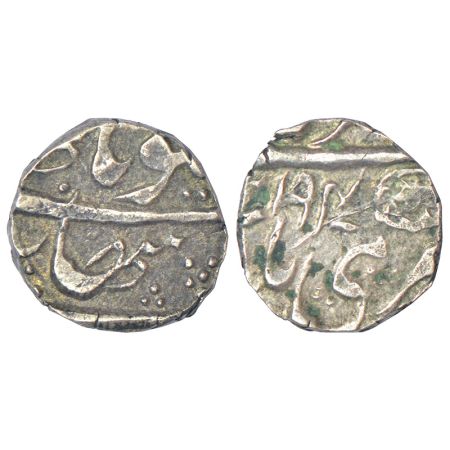 Kashmir, Gulab Singh (1846-1856 AD), silver ¼ rupee, Srinagar mint, VS 1904, leaf & date, 