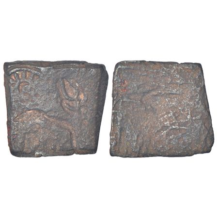Ancient Malwa - post-Mauryan punch-marked copper coin, localized series, Ujjain region, (c