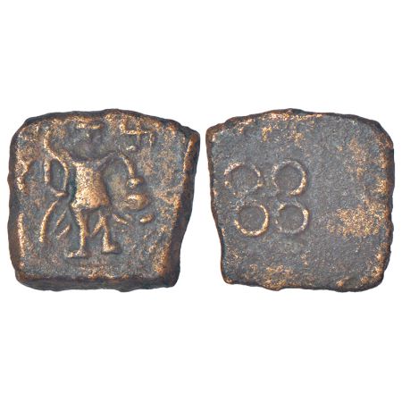 Ancient Malwa, post-Mauryan uninscribed die-struck coinage, Ujjain region - copper coin of