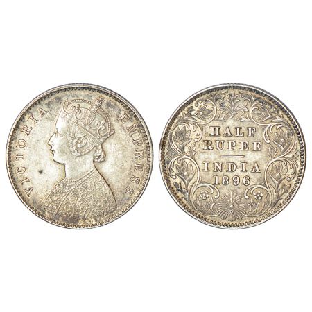 Victoria Empress, silver ½ rupee, 1896, Calcutta mint, A/I/'C' incused, PR 279; GK 652, 5.