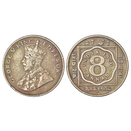George V, copper-nickel 8 annas, 1920, Bombay mint, dot, PR 873; GK 1079. Extremely fine, 
