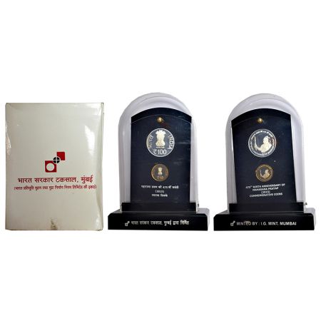2015, 475th Birth Anniversary of Maharana Pratap, Special VIP Proof set of 2 coins, 100 ru