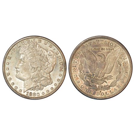 United States of America, silver morgan dollar, 1880, 'S' mint-mark, KM 110, 26.75g. Obv: 