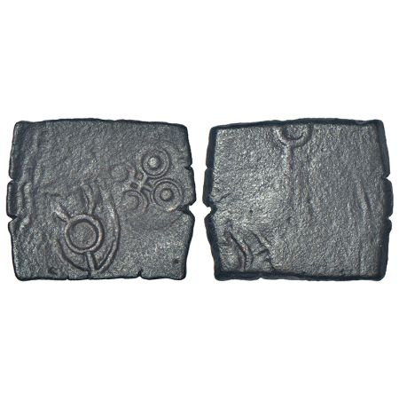 Ancient Central Malwa, Vidisha region - uninscribed copper punch-marked coin (c.200-150 BC