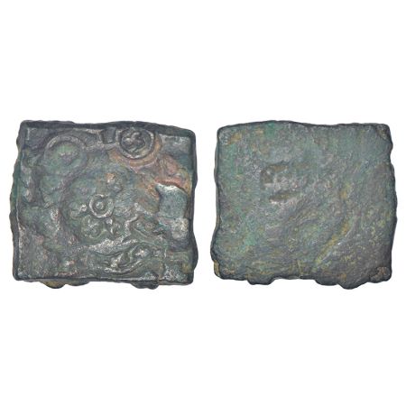 Ancient Central Malwa, Vidisha region - uninscribed uniface copper punch-marked coin, (c.2
