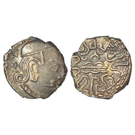 Western Kshatrapas, house of Jivadaman II - silver drachm of Rudrasena IV (380-385 AD?), F
