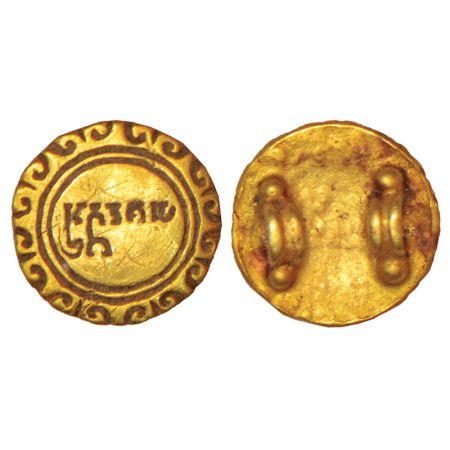 Gujarat - gold signet seal of Yashadatta, Kshatrapa-Gupta period, (c.300-400 AD), 0.35g. O