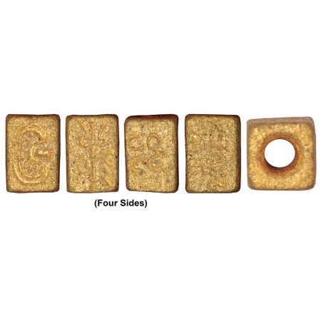 Eastern Gujarat/Malwa - gold ritual bead/seal of Kshatrapa-Gupta period, (c.300-400 AD), h