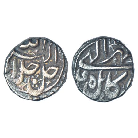 Akbar (1556-1605 AD), silver ½ rupee, Kabul mint, Mihr 45, KM 66.2, 5.69g, radiant sun sym