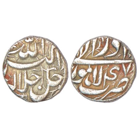 Akbar (1556-1605 AD), silver ½ rupee, Lahore mint, Azar 47, KM 66.3, 5.49g. Good Very fine