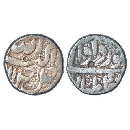 Akbar (1556-1605 AD) silver rupee, Multan mint, Khurdad 4x, similar to KM 93.13, 11.02g. O