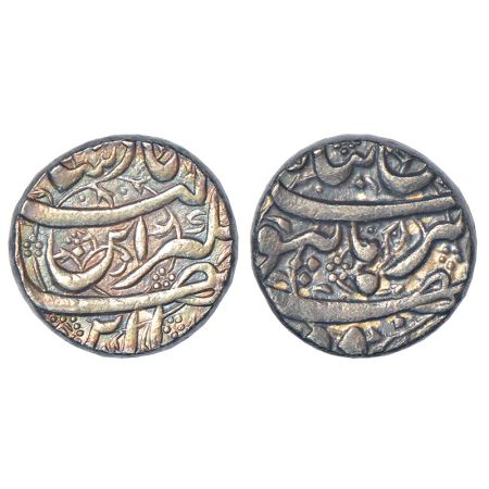 Jahangir (1605-1627 AD), silver rupee, Burhanpur mint, 'Din Panah' couplet, KM 149.10, a v