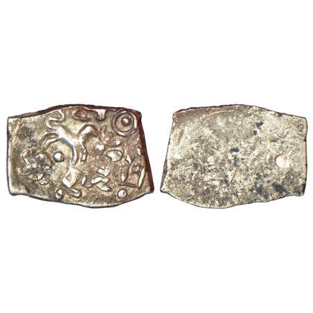 Archaic silver punch-marked coin, Saurashtra region, usually attributed to 'Surashtra Jana