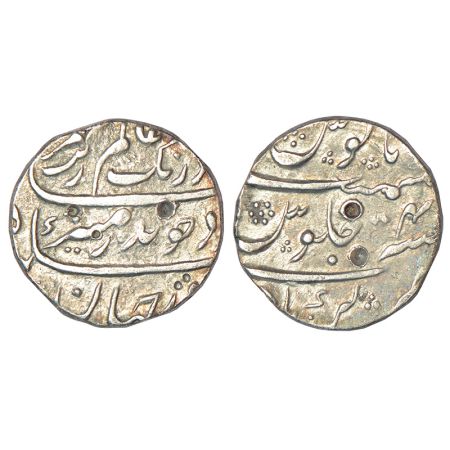 Aurangzeb (1658-1707 AD), silver rupee, Karpa mint, 'Badar-e-munir' couplet, RY 4x, KM 300