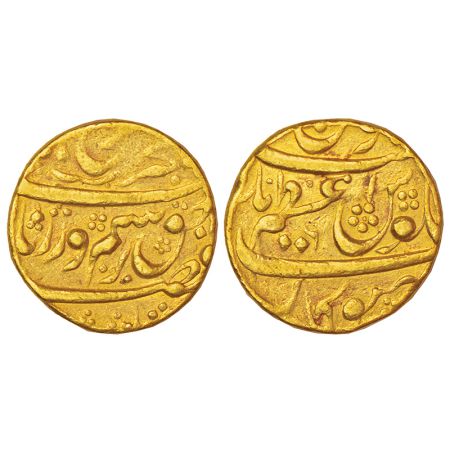 Farrukhsiyar (1713-1719 AD), gold mohur, Azamnagar Gokak mint, RY 6, unlisted in KM, 10.82