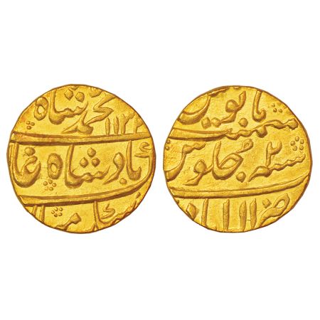Muhammad Shah (1719-1748 AD), gold mohur, Allahabad mint, AH 1133/RY 2, KM 438.3, 10.87g. 