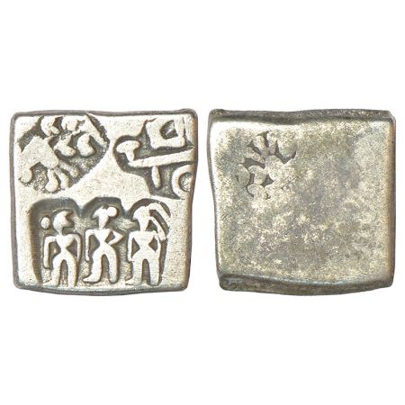Imperial Magadhan silver punch-marked Karshapana coin (200-180 BC), GH series VII, no. 590