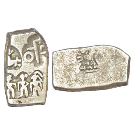 Imperial Magadhan silver punch-marked Karshapana coin (200-180 BC), GH series VII, no. 590