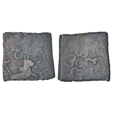 Ancient Central Malwa, Vidisha region - uninscribed copper die-struck coin of post-Mauryan
