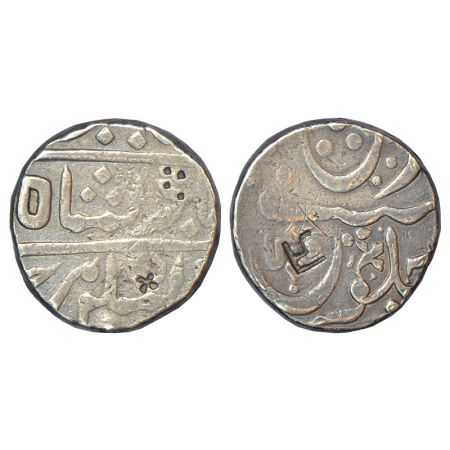 Maratha Confederacy, domains of the Peshwas - silver rupee of Phulgaon mint, 'Ankushi' typ