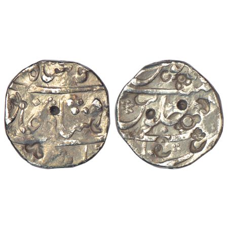 Maratha Confederacy, domains of the Satara Chhatrapatis - silver rupee in the name of Muha