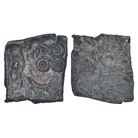 Ancient Central Malwa, Vidisha region - uniface uninscribed copper punch-marked coin of po