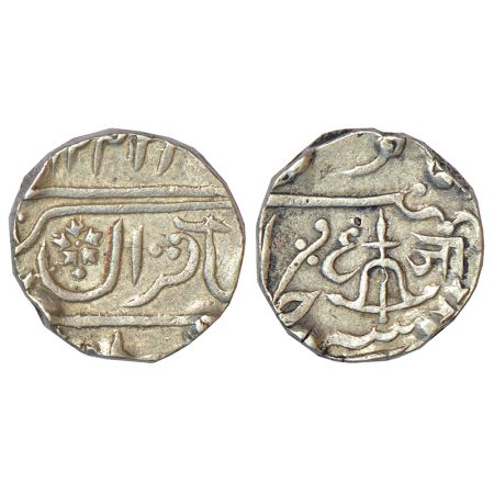 Gwalior - Jayaji Rao Sindhia (1843-1886 AD), silver rupee, in fictitious name of Muhammad 