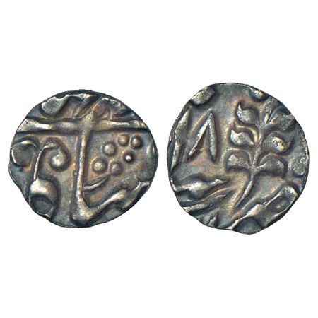 Jaipur, Mughal style, silver 1/16 rupee, Sawai Jaipur mint, in the name of Bahadur Shah II